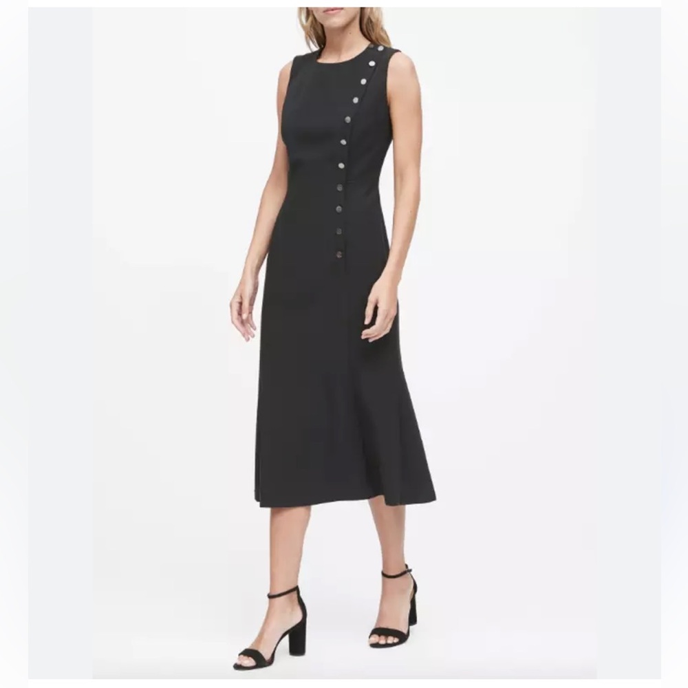 NWT Banana Republic Buttoned Midi Dress Black